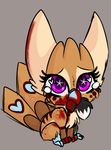  avian big_ears big_eyes blood bow_kori chibi cute disembodied dismembered female feral gore gryphon invalid_tag looking_at_viewer mazzy_techna singingbirdstudio star 