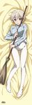  artist_request ass_visible_through_thighs bed_sheet between_breasts blonde_hair blue_eyes brave_witches breasts broom crotch_seam dakimakura highres nikka_edvardine_katajainen official_art pantyhose short_hair sweater world_witches_series 
