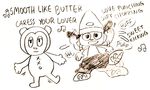  bear canine clothing dancing dog english_text floppy_ears hat jukra male mammal musical_note p._j._berri parappa parappa_the_rapper text video_games vidro_games 