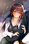  admiral_(kancolle) cleavage haruna_(kancolle) kantai_collection tsukui_kachou 