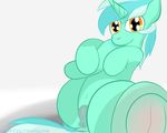  2017 animal_genitalia cloufy digital_media_(artwork) equine female friendship_is_magic hair hi_res hooves horn horse long_hair looking_at_viewer lyra_heartstrings_(mlp) mammal multicolored_hair my_little_pony nude pony pussy simple_background smile solo two_tone_hair unicorn 