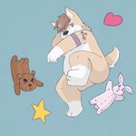  at blue_eyes canine cub dog fur male mammal nozomi_tao nude simple_background solo viewer young 