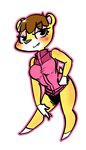  2017 alpha_channel animal_crossing anthro armpits badassbaal bear breasts brown_hair clothed clothing female fur gloves hair hi_res looking_at_viewer mammal nintendo simple_background solo tammy_(animal_crossing) transparent_background video_games yellow_fur 