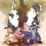  2017 animal_genitalia antelope anthro anthro_on_feral anus bestiality big_breasts big_butt blonde_hair bovine breasts butt cambria cattle clitoris cowbell dildo feces female female/female feral fur gazelle hair hooves horn interspecies mammal messy nude overweight penetration pooping pussy red_eyes safi scat sex_toy signature simple_background starman_deluxe teats udders vaginal vaginal_penetration 