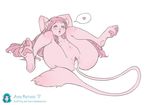  &lt;3 2017 after_sex anna_matronic anthro anthrofied areola blue_eyes blush breasts butt clitoris cum cum_in_pussy cum_inside english_text feline fur hair legendary_pok&eacute;mon long_hair mammal mew navel nintendo nipples nude open_mouth pawpads pink_fur pink_hair pink_nipples pink_pawpads pok&eacute;mon pok&eacute;morph pussy signature simple_background small_breasts solo speech_bubble spread_legs spreading text video_games white_background 
