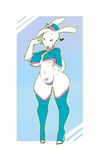  &lt;3 anthro blush breasts camel_toe clothed clothing female fur hair hat lagomorph mammal nipple_bulge nite rabbit smile solo wide_hips 