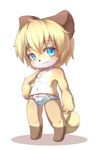  abababab anthro blue_eyes blush brown_fur bulge clothed clothing cub fur male mammal multicolored_fur navel nipples raccoon shadow simple_background smile solo standing tan_fur three_toned_fur tighty_whities topless underwear white_background white_fur young 
