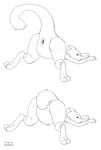 2016 anthro anus ass_up autopenetration butt cat digital_media_(artwork) feline legendary_pok&eacute;mon line_art longlevy looking_at_viewer looking_back lying mammal masturbation mewtwo monochrome multiple_scenes nintendo nude on_front penetration pok&eacute;mon raised_tail sequence simple_background sketch solo video_games white_background 