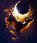  ambiguous_gender cervine day deer eclipse feral fur hooves horn mammal safiru sky solo star starry_sky 