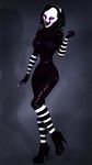  2017 3d_(artwork) animatronic anthro breasts clothing digital_media_(artwork) female five_nights_at_freddy&#039;s five_nights_at_freddy&#039;s_2 footwear glowing glowing_eyes hair high_heels looking_at_viewer machine marionette_(fnaf) nipples nude nuidon puppet_(fnaf) robot shoes simple_background smile solo source_filmmaker video_games 