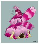  2017 absurd_res ambiguous_gender anthro areola arthropod big_breasts big_butt blush border breasts brown_hair butt claws duo english_text facesitting feline female fullmetalmentalist fur green_background hair hand_on_butt hi_res huge_breasts huge_butt insect insect_wings interspecies larger_female mammal moth multi_arm multi_limb nipples open_mouth pink_fur pink_hair pink_nipples pink_skin side_boob signature simple_background size_difference smaller_ambiguous teeth text tongue white_border wings yellow_fur 