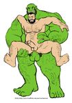  2016 anal armpits balls big_penis body_hair chest_hair ear_piercing erection hair human humanoid male male/male mammal montezuma_(artist) muscular_arms nipples not_furry orc penis piercing pubes raised_leg size_difference slightly_chubby tusks 