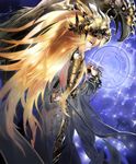  armor artist_request beak bird blonde_hair blue_eyes bracelet character_request crystal cygames facing_away gold_trim helmet jewelry light_smile long_hair official_art own_hands_together revealing_clothes see-through shadowverse shingeki_no_bahamut 