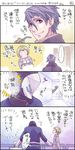  blonde_hair comic gaelio_bauduin gloves gundam gundam_tekketsu_no_orphans julietta_juris mask military military_uniform purple_eyes purple_hair rakusuke scar short_hair translation_request uniform vidar 