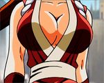  animated animated_gif bouncing_breasts breasts cleavage fatal_fury flowing_hair from_below japanese_clothes king_of_fighters large_breasts long_hair ninja no_bra ponytail shiranui_mai the_king_of_fighters the_king_of_fighters_&#039;94 walking zoom_out 