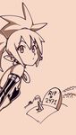  breasts demon_girl disgaea earrings elbow_gloves english etna gloves graveyard jewelry looking_at_viewer makai_senki_disgaea microskirt monochrome pointy_ears prinny skirt skull_earrings small_breasts solo_focus thighhighs tombstone twintails typo_(requiemdusk) 