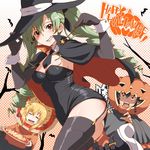  alternate_costume anchovy black_footwear black_gloves black_hair black_legwear black_neckwear black_ribbon blonde_hair boots braid breasts brown_eyes capelet carpaccio cleavage closed_mouth commentary detached_collar dress drill_hair elbow_gloves english food garter_straps girls_und_panzer gloves green_hair grin hair_ribbon halloween halloween_costume hand_on_headwear happy_halloween hat holding holding_food jack-o'-lantern long_hair looking_at_another looking_at_viewer medium_breasts microdress multiple_girls necktie open_mouth panties pantyshot pepperoni_(girls_und_panzer) pizza polka_dot polka_dot_background red_eyes ribbon sharp_teeth short_hair side_braid smile standing strapless strapless_dress tabigarasu teeth thighhighs twin_drills twintails underwear wand white_panties witch witch_hat wrist_cuffs 