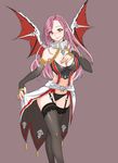  bat_wings blush boots braid breasts cleavage commentary_request demon_girl demon_wings elbow_gloves gloves hip-hop_nyang-i large_breasts long_hair mabinogi monsterification panties pink_hair red_eyes single_braid smile solo succubus succubus_(mabinogi) thighhighs underwear wings 