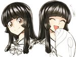 :d black_hair bow brown_eyes commentary_request expressions eyebrows_visible_through_hair hime_cut houraisan_kaguya laughing open_mouth sidelocks smile space_jin tareme tongue touhou wide_sleeves 