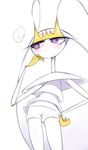  antennae artist_request blush insect_girl no_humans pheromosa pokemon pokemon_(creature) pokemon_(game) pokemon_sm purple_eyes simple_background solo ultra_beast white_skin 