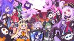  absurdres ahoge angel_wings antenna_hair aqua_hair ashmedia baphomet_(makai_shin_trillion) black_hair blonde_hair blue_eyes blue_hair breasts closed_eyes crown elma_(makai_shin_trillion) faust_(makai_shin_trillion) fegor game_cg green_eyes highres horns keroberos_(makai_shin_trillion) large_breasts levia long_hair looking_at_viewer makai_shin_trillion mammon_(makai_shin_trillion) mini_crown multiple_girls nanameda_kei official_art perpell pink_hair pointy_ears ponytail purple_eyes red_eyes red_hair ruche saliva short_hair smile tail television wings yellow_eyes 