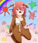  animal_costume gabriel_dropout highres kurumizawa_satanichia_mcdowell pajamas reindeer_costume screencap solo 