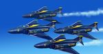  airplane blue_angels commentary_request day f-4_phantom_ii fighter_jet jet military military_vehicle original pilot sky us_navy yoshimizu_amine 