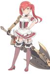  blade_(galaxist) full_body kyoubashi_amane long_hair off_shoulder red_hair school_girl_strikers solo twintails yellow_eyes 