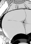  1girl ass ass_focus bravely_default_(series) edea_lee greyscale monochrome short_hair thighs tiz_oria tsukudani_(coke-buta) 