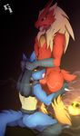  2017 ambiguous_gender anthro balls black_background blaziken blue_eyes blue_fur canine cum cum_in_mouth cum_inside deep_throat duo ear_grab erection eye_contact fellatio forced forced_oral fur incense jackal long_ears looking_down looking_up lucario luxuria male male/ambiguous mammal nintendo oral pok&eacute;mon red_fur rough_sex sex simple_background sitting talons tongue tongue_out video_games yellow_eyes 