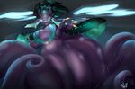  anthro breasts ear_piercing female hair looking_at_viewer marine naga nite piercing reptile scalie snake solo tentacles wide_hips 