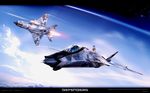  abiator afterburner aircraft airplane camouflage canopy cloud dated english fighter_jet firing flying helmet highres jet mig-41s military military_vehicle original pilot pilot_suit realistic science_fiction signature 