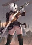  ass dress jirofly leotard nier_automata sword thighhighs yorha_no.2_type_b 