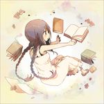  am_(going_nowhere) amano_tooko bad_id bad_pixiv_id black_hair book braid bungaku_shoujo flower long_hair solo twin_braids 