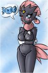  anthro big_breasts breasts female heterochromia nintendo nipples pok&#233;mon pok&#233;morph pokemon pussy solo teckworks video_games weavile 