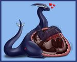 &lt;3 2017 ambiguous_gender avian belly big_belly blue_background blue_border brown_scales claws dragon duo eyes_closed female female/ambiguous feral hand_on_stomach hyper hyper_belly internal membranous_wings nintendo nude oral_vore pok&eacute;mon scales shadow_lugia shadow_pok&eacute;mon side_view simple_background toe_claws video_games vore wings ziravore 