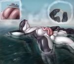  animal_genitalia anthro armpits balls boat cetacean detailed_background erection macro male mammal marine nude open_mouth orca outside penis phinja sea size_difference sky smile solo teeth tongue vehicle water whale 