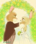  bride brown_fur buckteeth crying cute daughter disney duo father female flower fur grey_fur heartwarming judy_hopps lagomorph male mammal motsuko8 parent plant rabbit smile stu_hopps tears teeth tuxedo wedding zootopia 