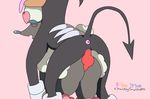  all_fours anal anus asmartboy big_butt butt doggystyle eyes_closed female feral from_behind_position furfrou heart_furfrou heart_trim houndoom knot male male/female mega_evolution mega_houndoom nintendo penis pok&eacute;mon sex simple_background tongue tongue_out video_games 