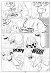  2017 angry anon anthro assault battle beating_up blood claws clothed clothing comic confident determination dialogue domination elekid english_text female fight happy hi_res horn human kick male mammal monochrome nidoqueen nintendo open_mouth outside pok&eacute;mon punch scalie short short_ears shoutingisfun size_difference sound_effects standing surprise text tree unsure video_games wide_eyed 