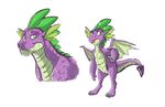  dragon earthsong9405 featureless_crotch friendship_is_magic green_eyes membranous_wings my_little_pony purple_scales scales simple_background smile solo spike_(mlp) tongue white_background wings 