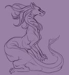  ambiguous_gender canine dragon eastern_dragon feral fur hair hybrid mammal openlor purple_theme sketch solo 