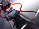  black_hair blindfold breasts clothed clothing female hair homestuck horn humanoid libra_(zodiac) mammal melee_weapon ms_paint_adventures not_furry solo source_request sword teeth terezi_pyrope troll_(homestuck) unknown_artist weapon zodiac_(astrology) 