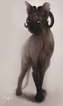  ambiguous_gender cat curved_horn duo feline feral horn hybrid mammal nude pale_eyes safiru standing 