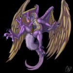  animal_genitalia animal_penis anthro beak black_background claws dragon feathered_wings feathers flying horn male monster nude one_eyed_one_horned_flying_purple_people_eater penis phinja scales scalie simple_background solo wings 