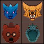  alligator ambiguous_gender angus_(nitw) bared_teeth bea_(nitw) bear black_nose blue_fur blue_nose boo-tay brown_fur canine cat crocodilian eyewear feline fox fur glasses gregg_(nitw) group hat horn mae_(nitw) mammal night_in_the_woods open_mouth orange_eyes purple_eyes red_eyes reptile scalie sharp_teeth teeth tongue yellow_fur 