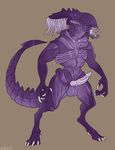  2017 alien alien_(franchise) balls claws dbd digital_media_(artwork) erection male mandibles muscular nude open_mouth penis predalien simple_background solo teeth xenomorph 