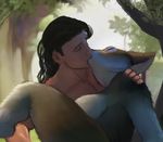  2017 anthro armpits breasts brown_fur canine duo eyes_closed female forest fox fur hair hattonslayden hi_res holding_character human human_on_anthro interspecies kissing leaves long_hair male male/female mammal nude outside raised_leg suggestive tree white_fur 