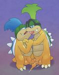  anthro argon_vile balls cum_in_foreskin humanoid_penis iggy_koopa incest kissing koopa koopaling larry_koopa long_foreskin male male/male mario_bros nintendo penis scalie standing uncut video_games 