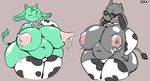  2017 4chan ? angstrom animal_humanoid anon anonymoo areola arm_warmers armwear bell belly big_belly big_breasts big_butt big_nipples blush bovine breasts butt clothed clothing collar cow_humanoid cowbell duo erect_nipples eyewear female green_skin grey_skin huge_breasts huge_butt huge_hips humanoid inverted_nipples lactating legwear mammal milk navel nipples overweight overweight_female partially_clothed stockings sunglasses thick_thighs thigh_highs tongue tongue_out wide_hips 